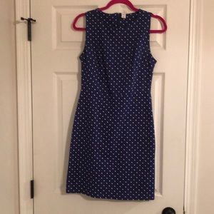 Sleeveless dress. Size S. Blue polka dot.